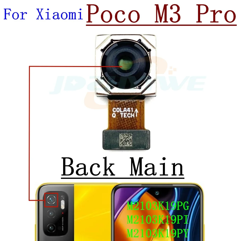 Back Front Camera For Xiaomi Mi Poco M5 M5s M4 M3 Pro C50 C55 Backside Selfie View Rear Camera Module Repair Spare Part