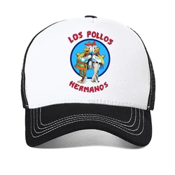 Boné de beisebol dos homens das mulheres dos pollos hermanos frango irmão viseira chapéu fresco verão malha camionista chapéus snapback casquette