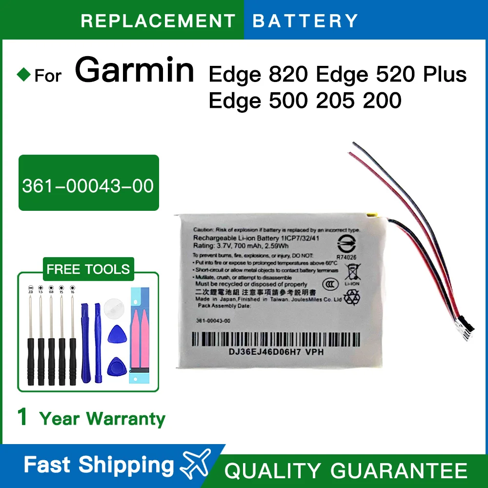 Replacement Battery 361-00043-00 For Garmin Edge820 Edge 520 Plus Edge 500 205 200 Edge 820 520 GPS Batteries Batteria + Tools