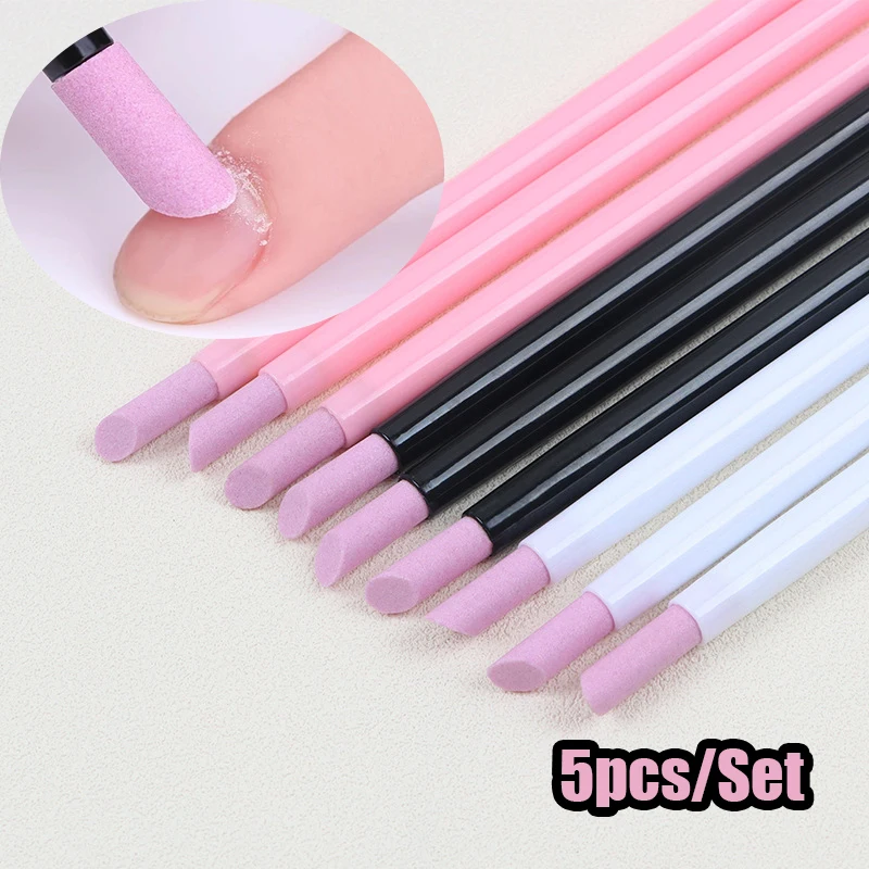 5pcs Quartz Nail Skin Slijpen Pen Cuticle Remover Trimmer Dode Huid Remover Nagellak Manicure Stok Nagelvijlen manicure Tool
