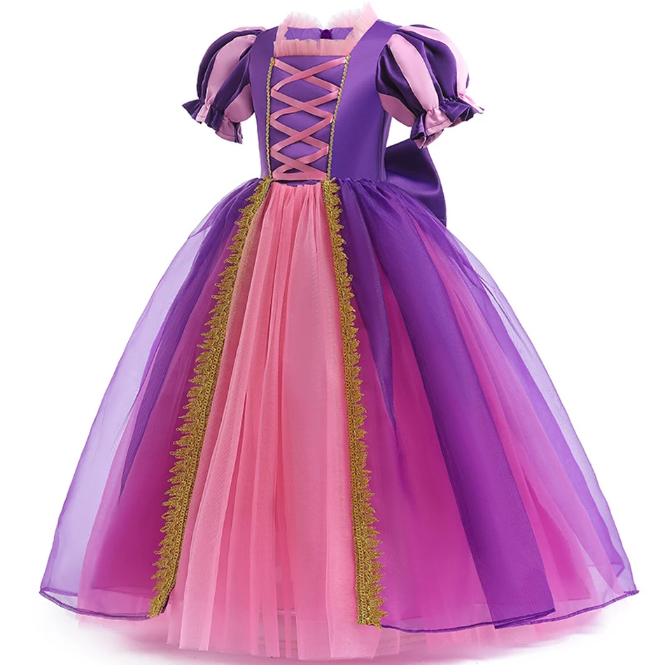 Halloween Costume for Girls Rapunzel Princess Dress Purple Pink Tulle Tutu Skirt with Accessories Birthday Party Outfit