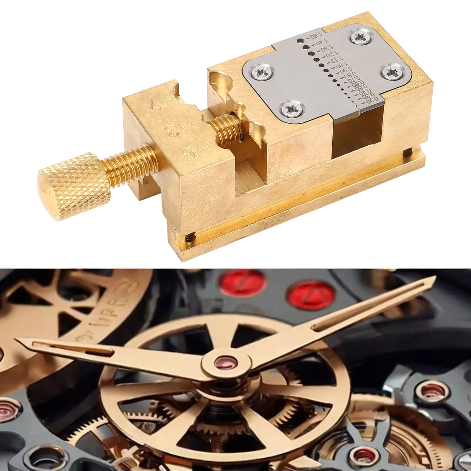 Watch Repair Compact Holder Wear Resistant 0.2-1.5mm Splint Hole Diameter Portable Watch Repair Vise Clamp Brass for Home