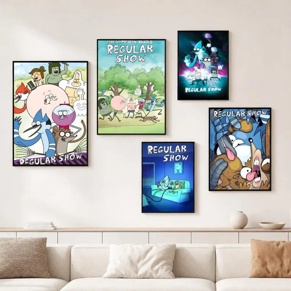 Animation Comedy R-Regular Show Poster Wall Art Print Art Suitable For Living Room Bedroom Bar Parlor Home Decor Gift
