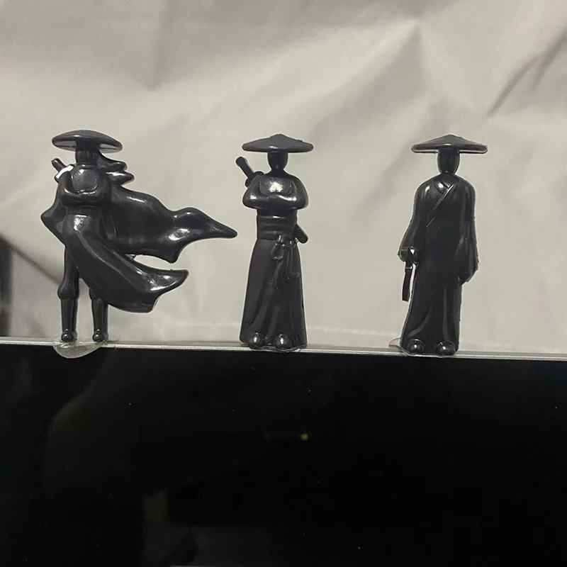 1/3/6PCS Cool Mini Chinese Swordsman Figure Exquisite Ancient Car Statue Ornament Cartoon Swordsman Miniatures Interior Decor