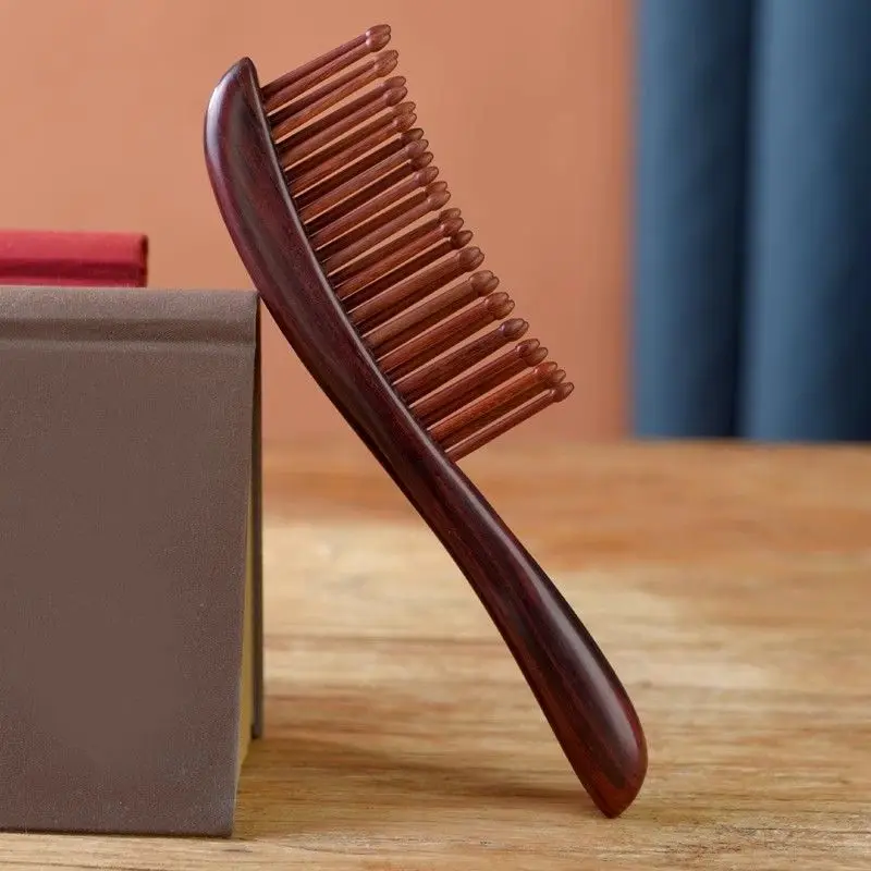 Pure natural black rosewood comb gift box, tooth shaper HSZ comb 3-11 long curls for women