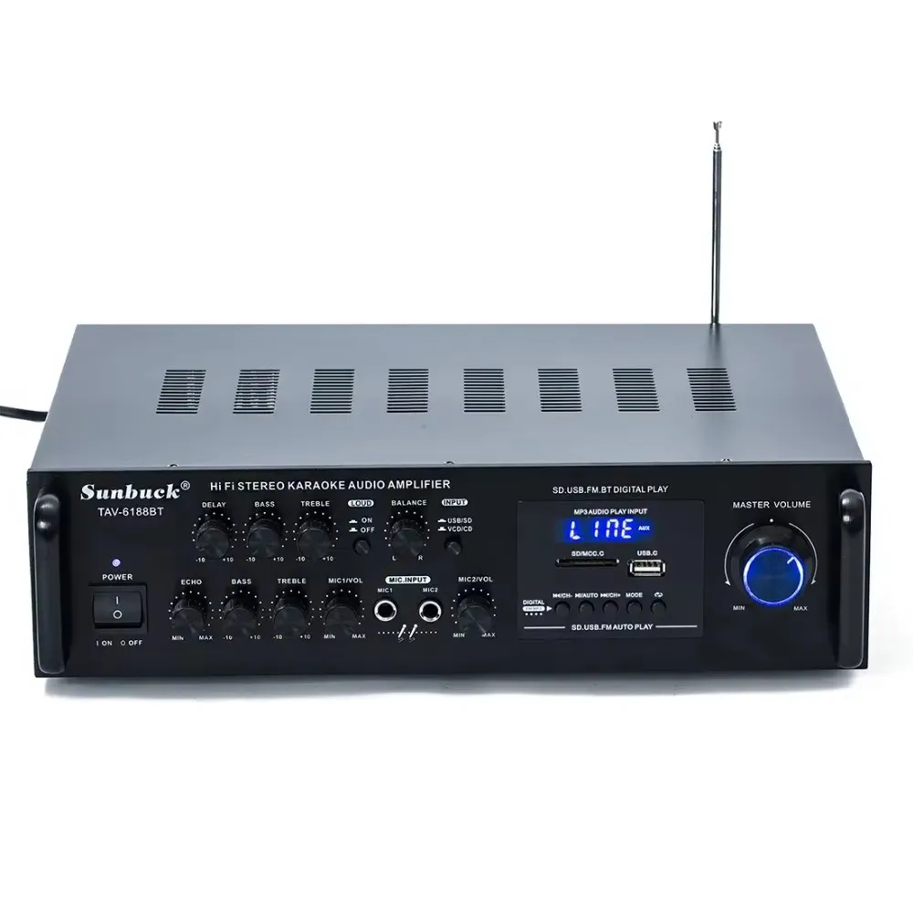 Sunbuck 6188BT 2.1 300 واط عالية الطاقة SD USB FM بلوتوث التحكم عن بعد AV مكبر للصوت المنزل مكبر صوت الصوت