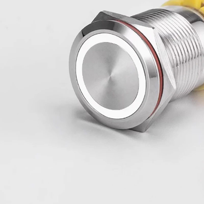 19mm 12V Momentary Silver Waterproof stainless steel LED Power Push Button Metal ON/OFF Switch For Car Boat Motor