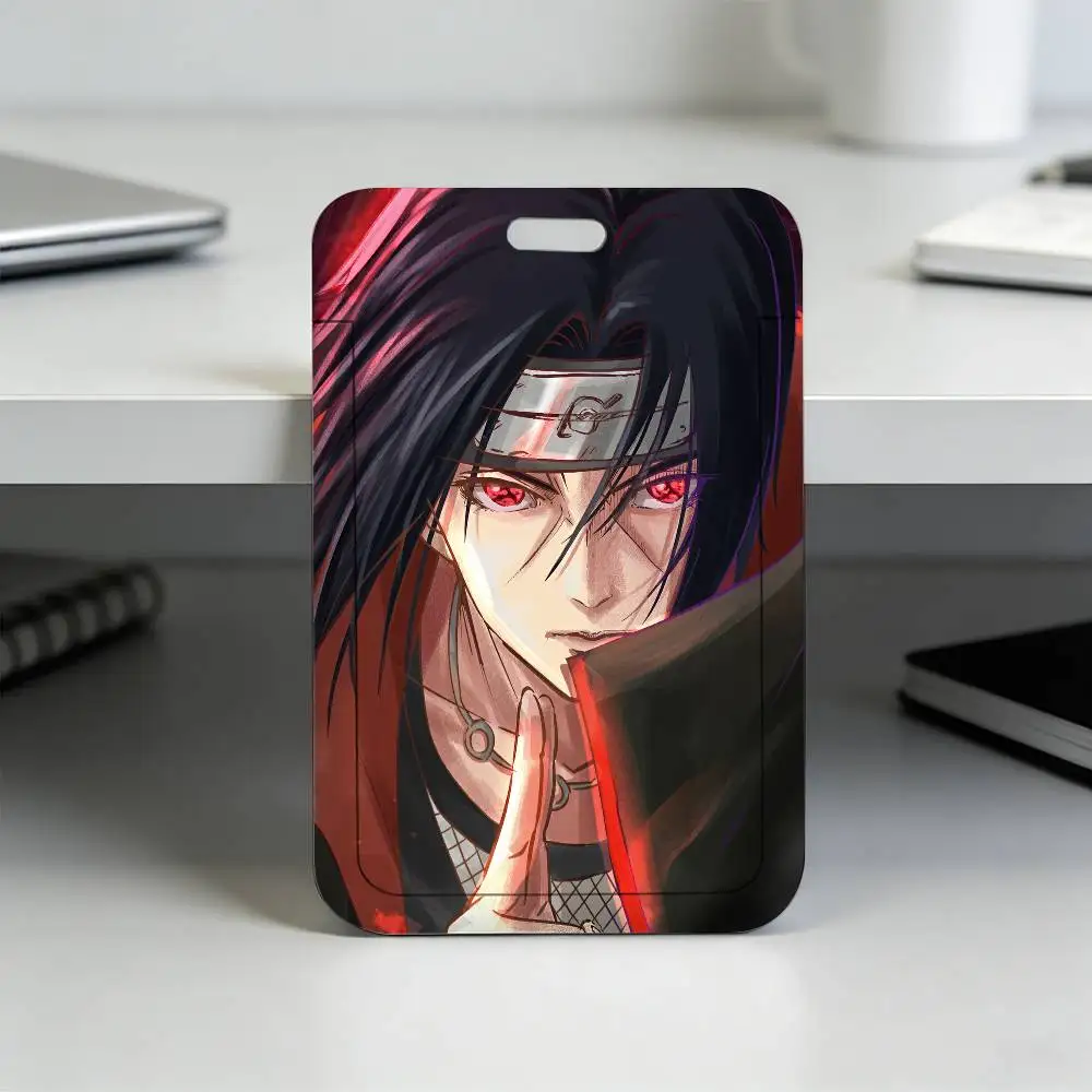 Anime N-NARUTO Akatsuki Itachi Sharingan Transparenter Kartenhalter Mitarbeiter Plastik-Schiebeabdeckung Schlüsselband Arbeits-Geschäfts-ID-Tasche Bus – Detail 23
