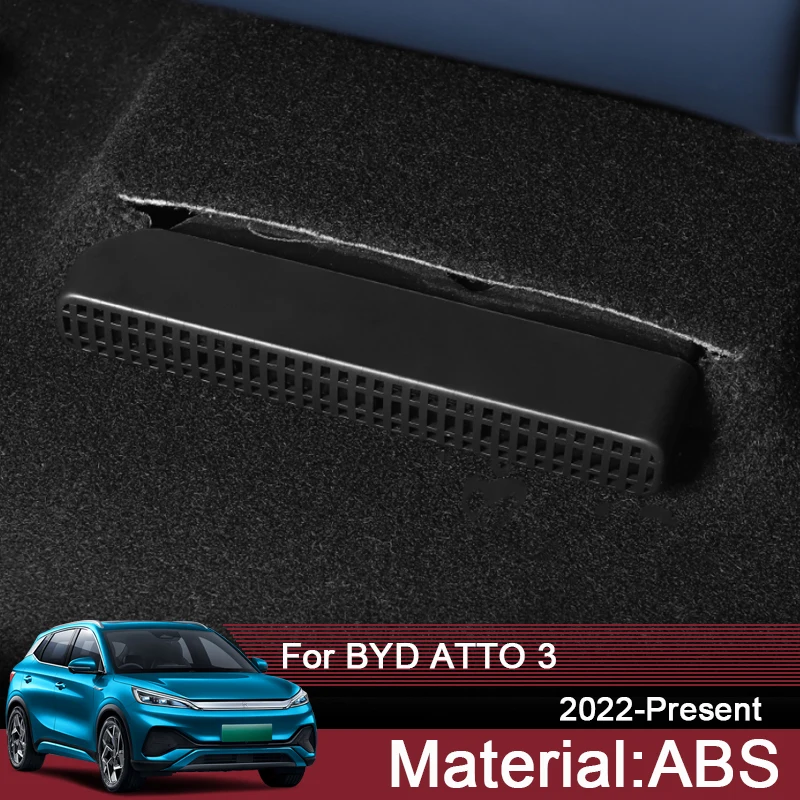 2PCS For BYD ATTO 3 2022-Present ABS Car Styling Air Outlet Under Seat Cover Frame Sequins Protective Stickers Auto Accessories