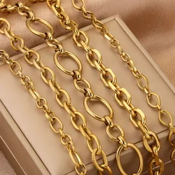 1 Meter Stainless Steel Large Heavy Oval Chunky Knot Hip Hop Punk Link Gold Chain DIY Jewelry Handmade Necklace Bracelet Chains