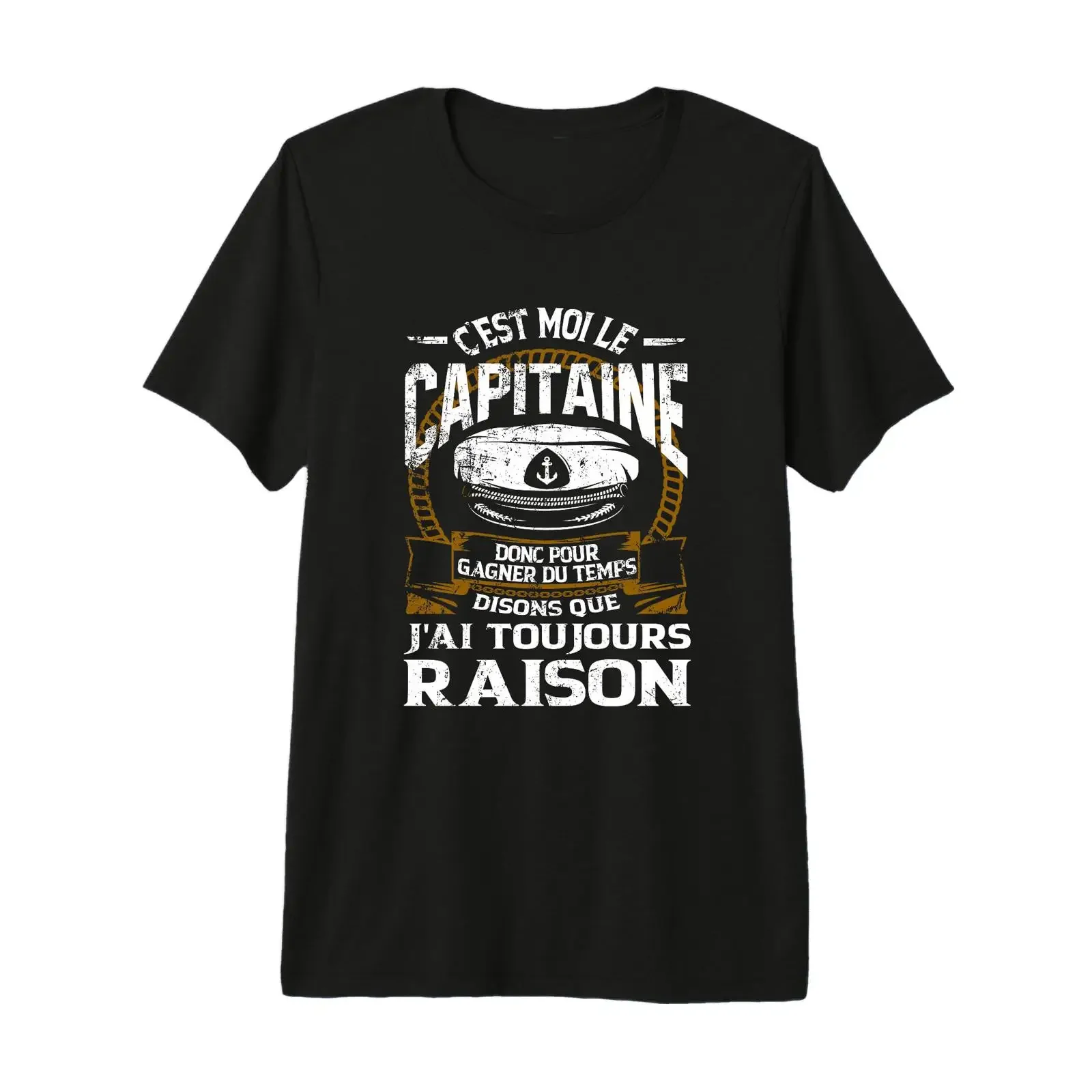 T Shirt Capitaine Hommes Bâteaux Moteur Cadeau Bateau Haut de Gamme vintage Washed Stretched Top For Everyday Wear homme