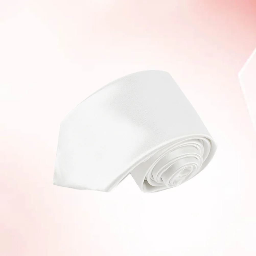 White 5Cm Solid Color Ties For Men Party Costume Clothes Decoration Cosplay Necktie Apparel Accessory Fashion Gift