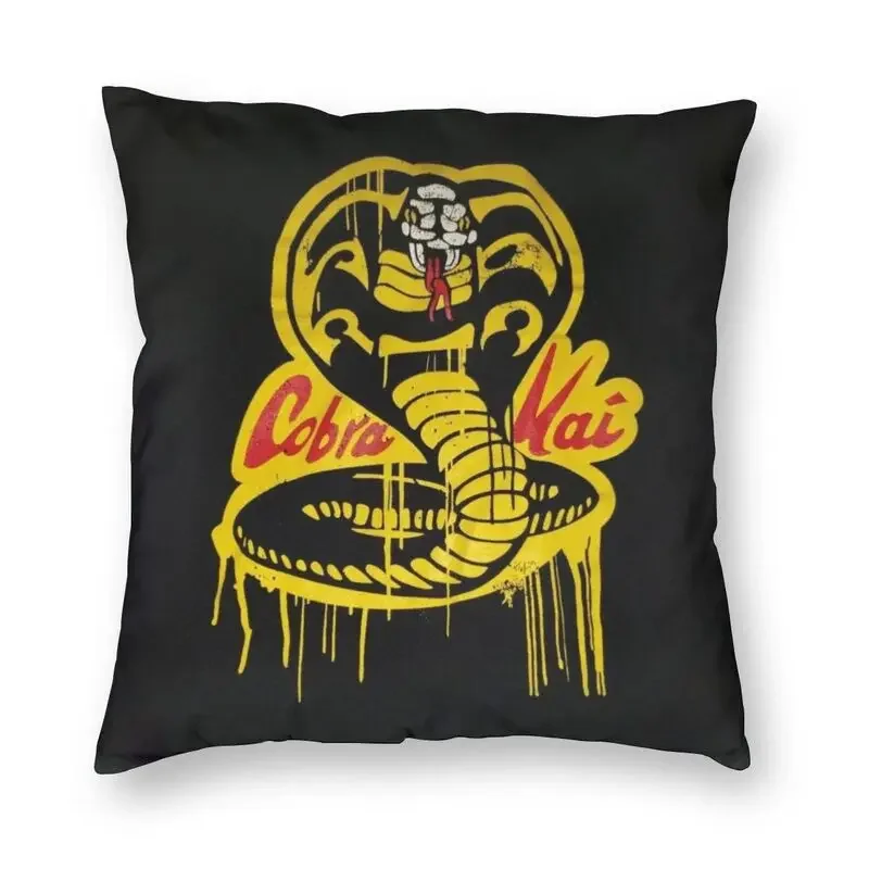 Retro Cobra Kai Cushion Cover Two Side 3D Printing The Karate Kid Floor Pillow Case for Car Cool Pillowcase Home Decorative