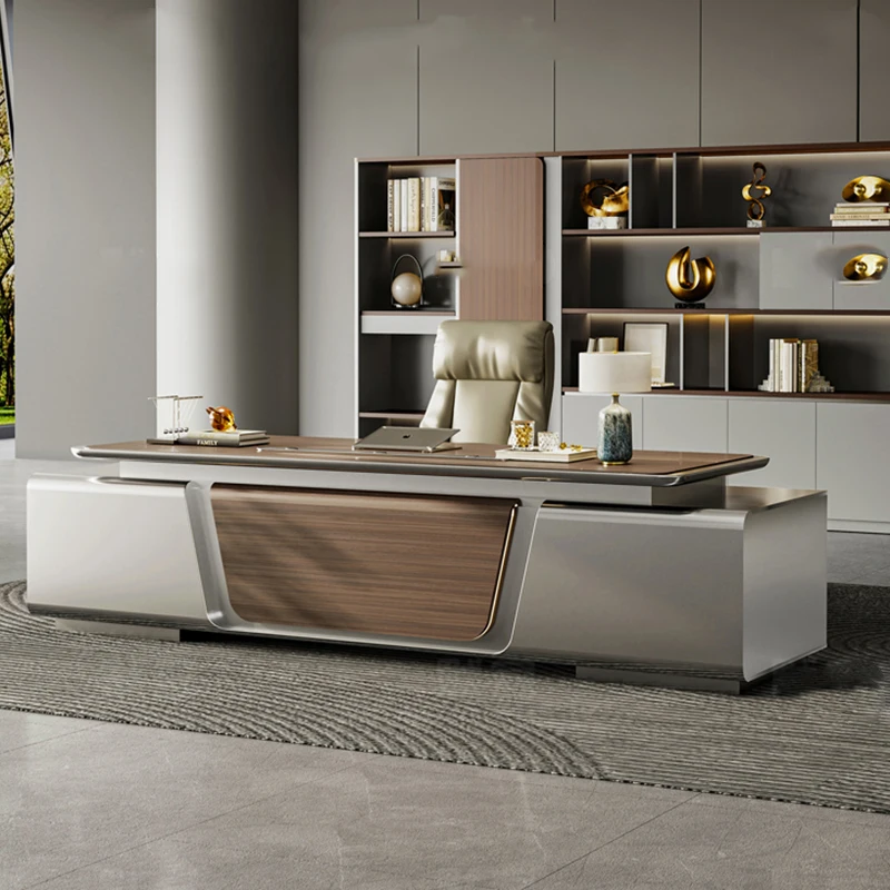 Computer Executive Office Desk Space Saving Storage Design Office Desk Reception Long Escritorio Oficina Commercial Furniture