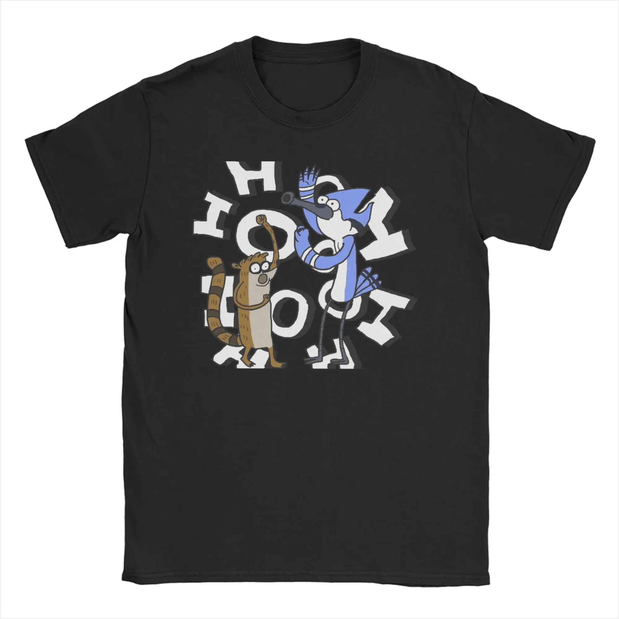 Fashion Ooooohh!!! Mordecai & Rigby Regulars Show T Shirt for Men Women  100% Cotton Tee Shirt Short Sleeve Clothes