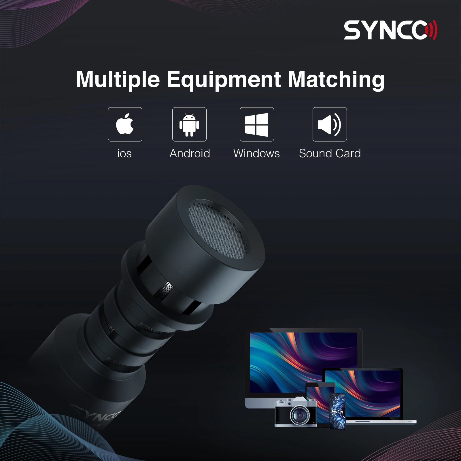 Synco M1S ميكروفون بندقية القلب ل آيفون أندرويد الهاتف الذكي كانون نيكون سوني DSLR كاميرا المستهلك كاميرا الكمبيوتر Mic MM1