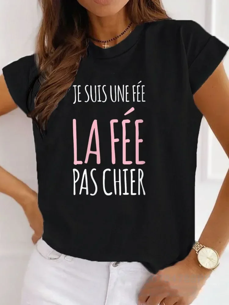 France Funny Letter Short Sleeve Humor I Am a Graphic T-Shirt Girl Harajuku Black Pink Red New Tee Tops Aesthetic Clothes