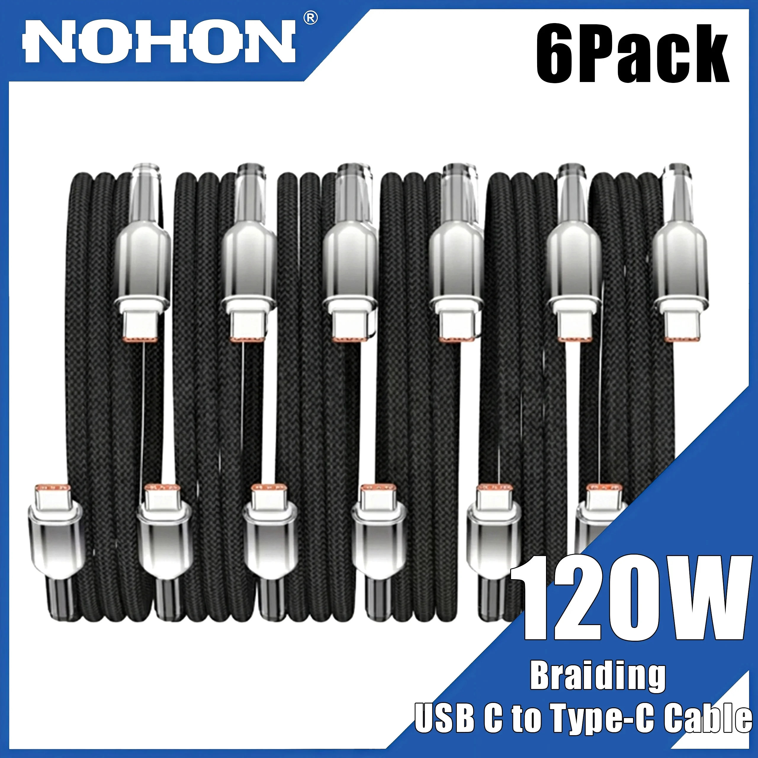 NOHON Braiding USB-C to Type-C Fast Charger Cable Type C Fast Charging Data Cable for iPhone 17 16 15 /Pro Max Huawei Samsung