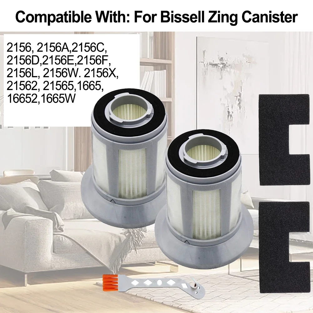 

Комплект фильтров для пылесоса Bissell Zing Canister 2156A, 2156C, 2156 Вт, 1665, 16652, сменные аксессуары для пылесоса, тоже очистка
