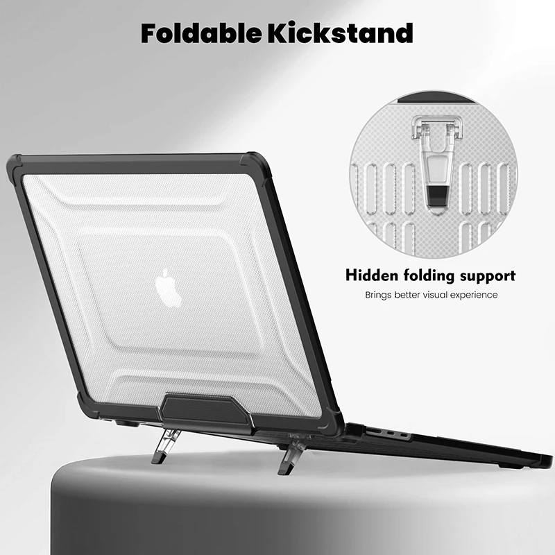 Protective Case For Apple MacBook Air 15 15.3 inch 2023 2024 M2 A2941 M3 A3114 Laptop Case Kickstand Holder Anti-scratch Cover