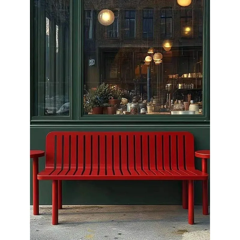 Simple outdoor wrought iron bench, table and chair combination outdoor restaurant table and chair c