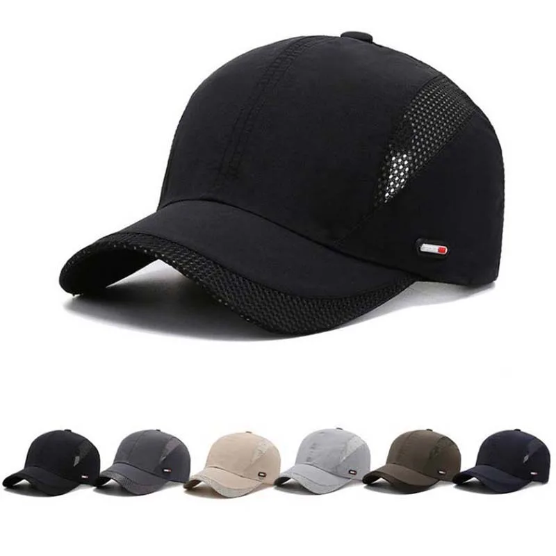 Berretto da baseball regolabile di grandi dimensioni Sport all'aria aperta Berretto traspirante ad asciugatura rapida per uomo Berretto estivo con visiera parasole per arrampicata per donna