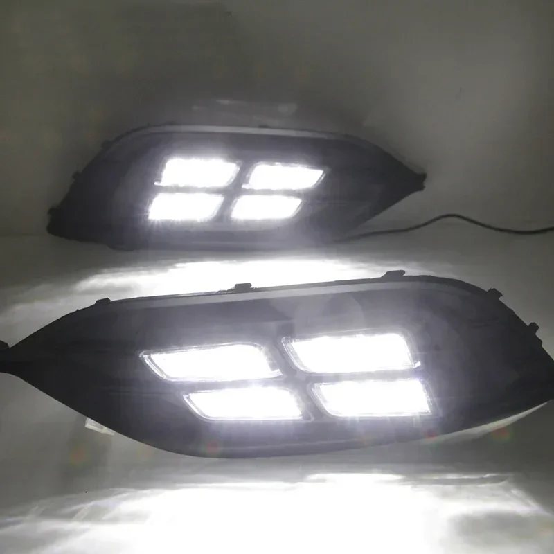 LED DRL Daylights For Opel Insignia 2017 2018 2019 LED Yellow Turning Daytime Running Headlights