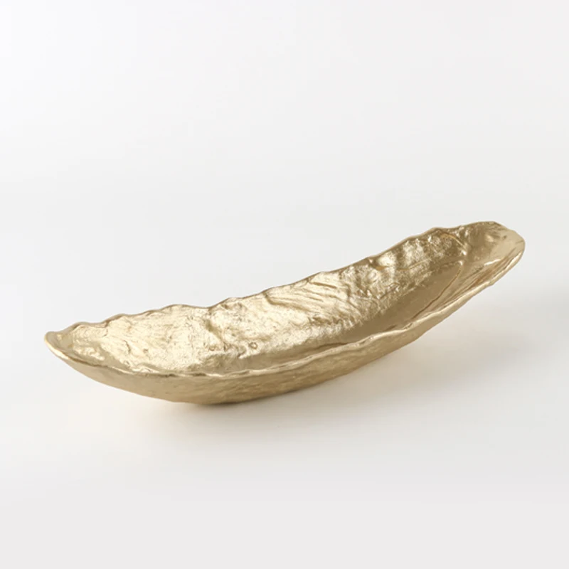 Luxury custom size resin tray gold boat shape home decoration board wedding hotel party specialty chocolate decoration elements