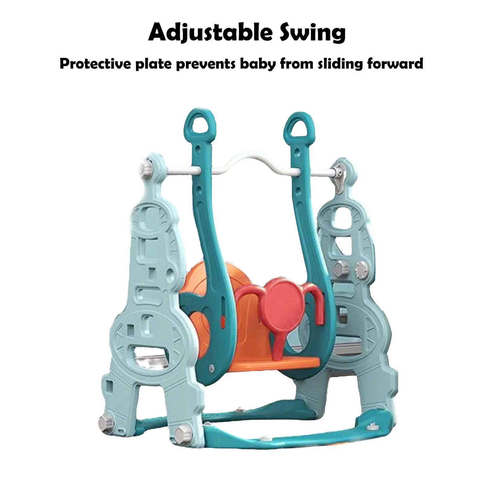 شريحة متينة ومضحكة ومنزه ترفيه خاص للأطفال يتضمن سلم التسلق والشريحة والسوينج وطوق كرة السلة