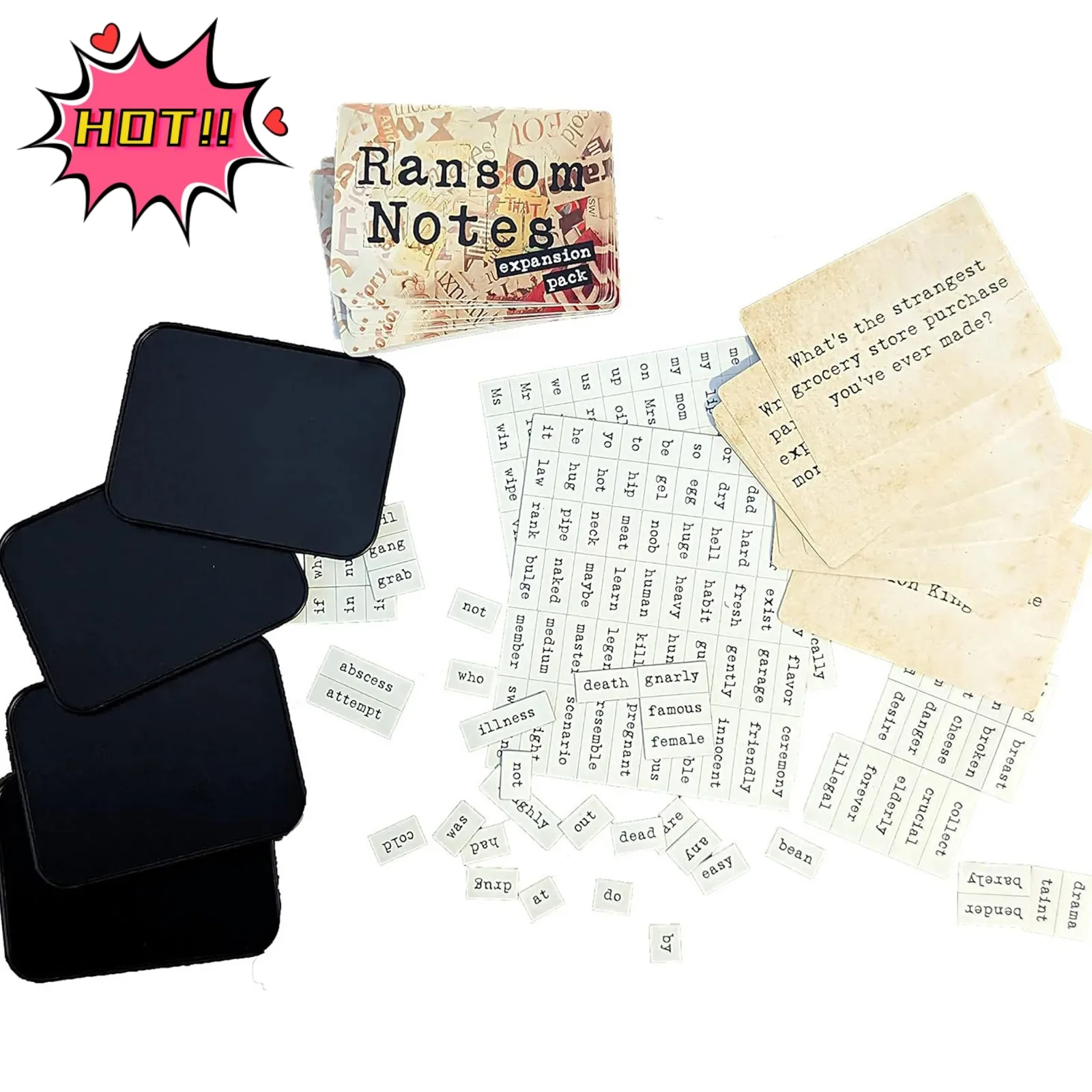 

Hot Party Game-Ransom Notes-The Ridiculous Word Magnet Party Game,Family Card Game For 3-6 People With Ridiculous Text Quiz Card