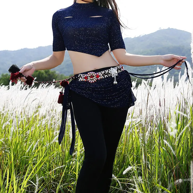 Customized Belly Dance Waist Chain Oriental Dance Waist Decoration Scratch Resistant Tassel Belt Sexy Inlaid Diamond Waist Cover