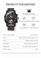 OLEVS Classic Men's Watches Tourbillon Multi-function Full Automatic Men Watch High end Male Wristwatches 5