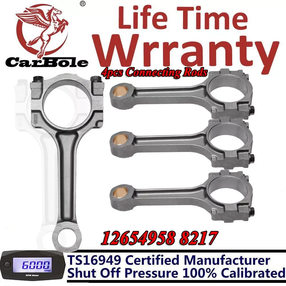 

Carbole 4PCS Connecting Rods For 2006-2017 Chevrolet GMC Buick 12654958 8217 2.4L Ecotec