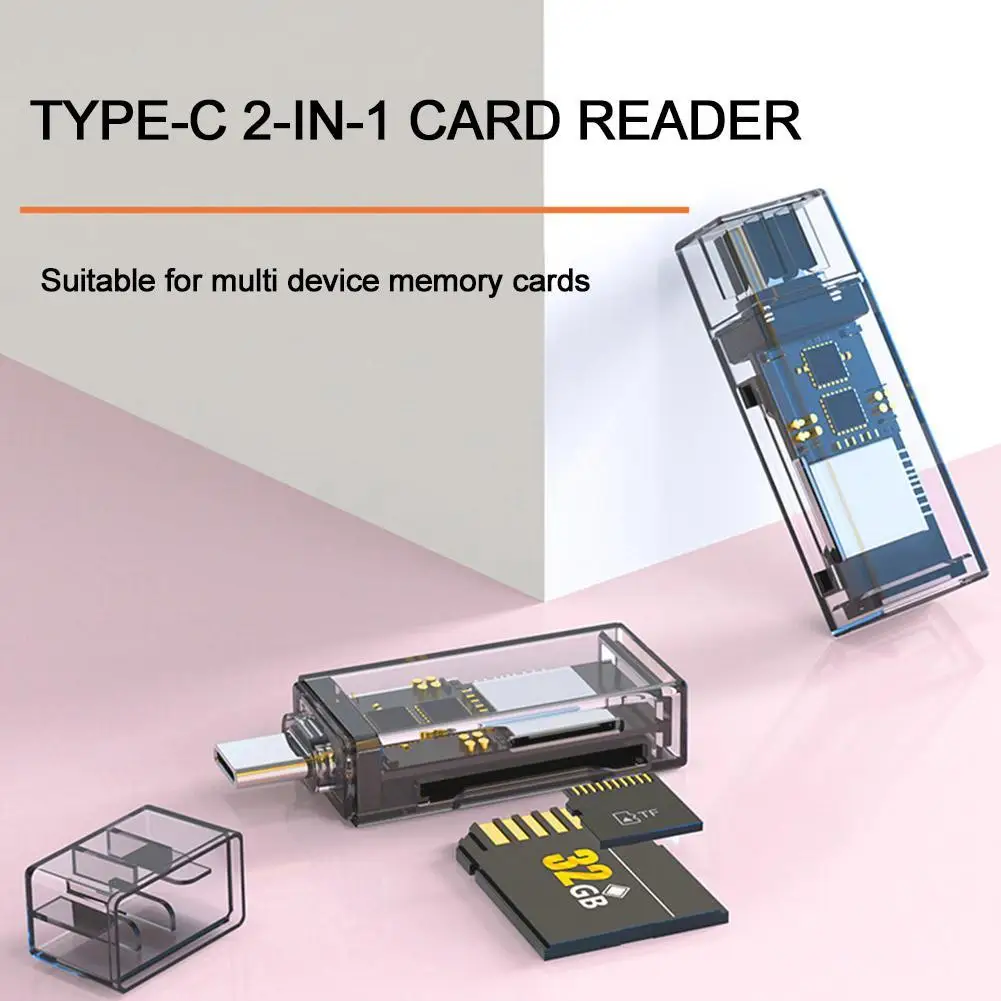 SD TF OTG Phone Card Reader Type-C High-speed Transmission SD+TF Two-in-one Card Reader USB Type C Card Reader For Huawei