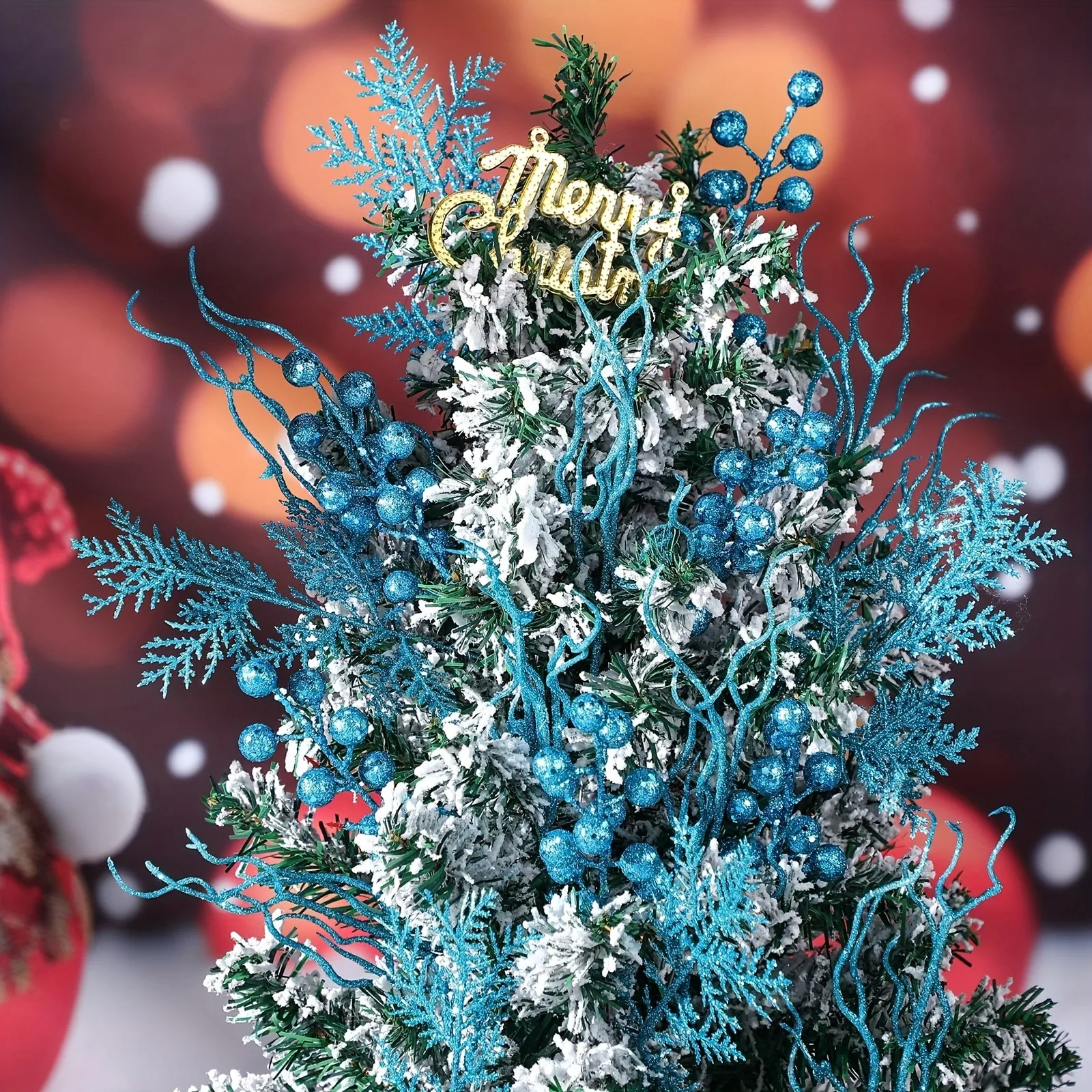 18 Stücke Künstliche Beerenzweig Weihnachtsdekoration Weihnachtsbaum Ornamente für Wohnkultur Navidad Neujahr 2025 Dekor Zubehör – Detail 11