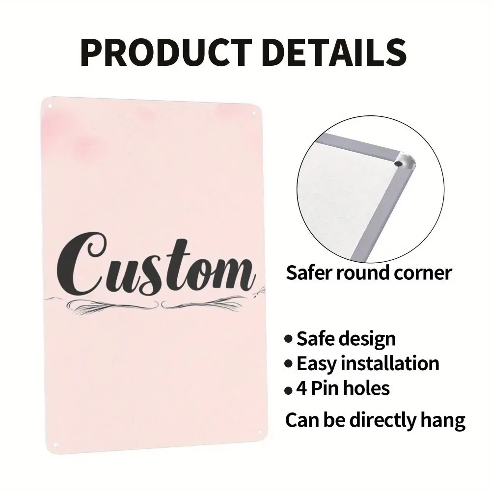 CIFbuy Customizable 20.32X30.48cm Custom Photo Iron Wall Sign, Personalized Durable Metal Mural Decor for Home Bedroom Office