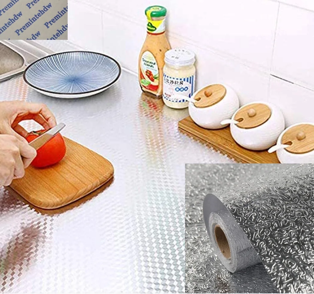 10meters 40cm Wide Self-adhesive Aluminum Foil Oil-proof Moisture-resistant Sticker For Kitchen Backsplash Sink Cabinet