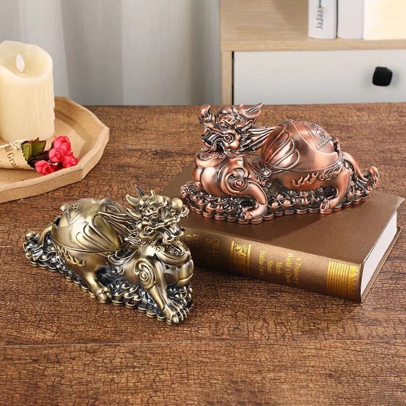 

Chinese Classical Dragon Carved Ashtray Luxury Home Decor Handcrafted Artwork Living Room Accessories
