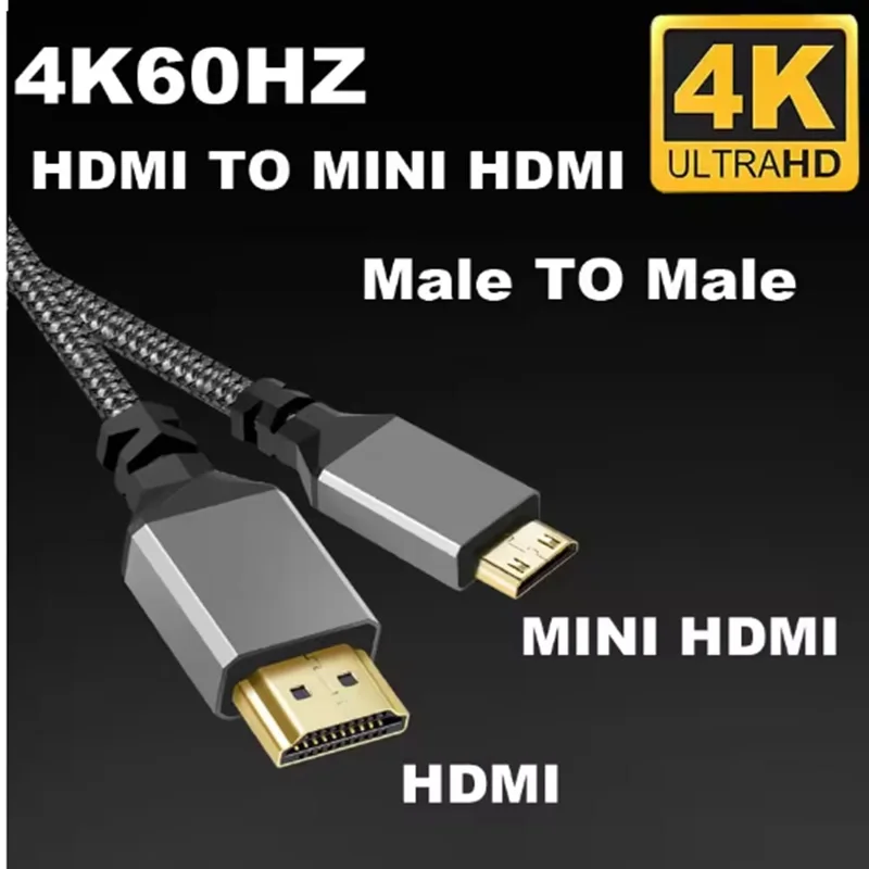 30cm Nylon V2.0 4K HD-compatible Cable 4K@60HZ HDMI TO HDMI MINIHDMI MICROHDMI MINI MICRO Extension  for TV BOX Computer Moniter image 3