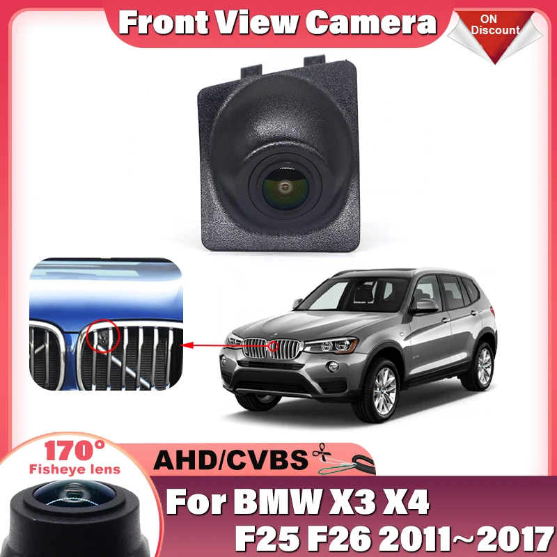 HD CCD AHD Car Front View Parking Night Vision Positive Waterproof Logo Camera For BMW X3 X4 F25 F26 2011 2012 2013 2014~2017
