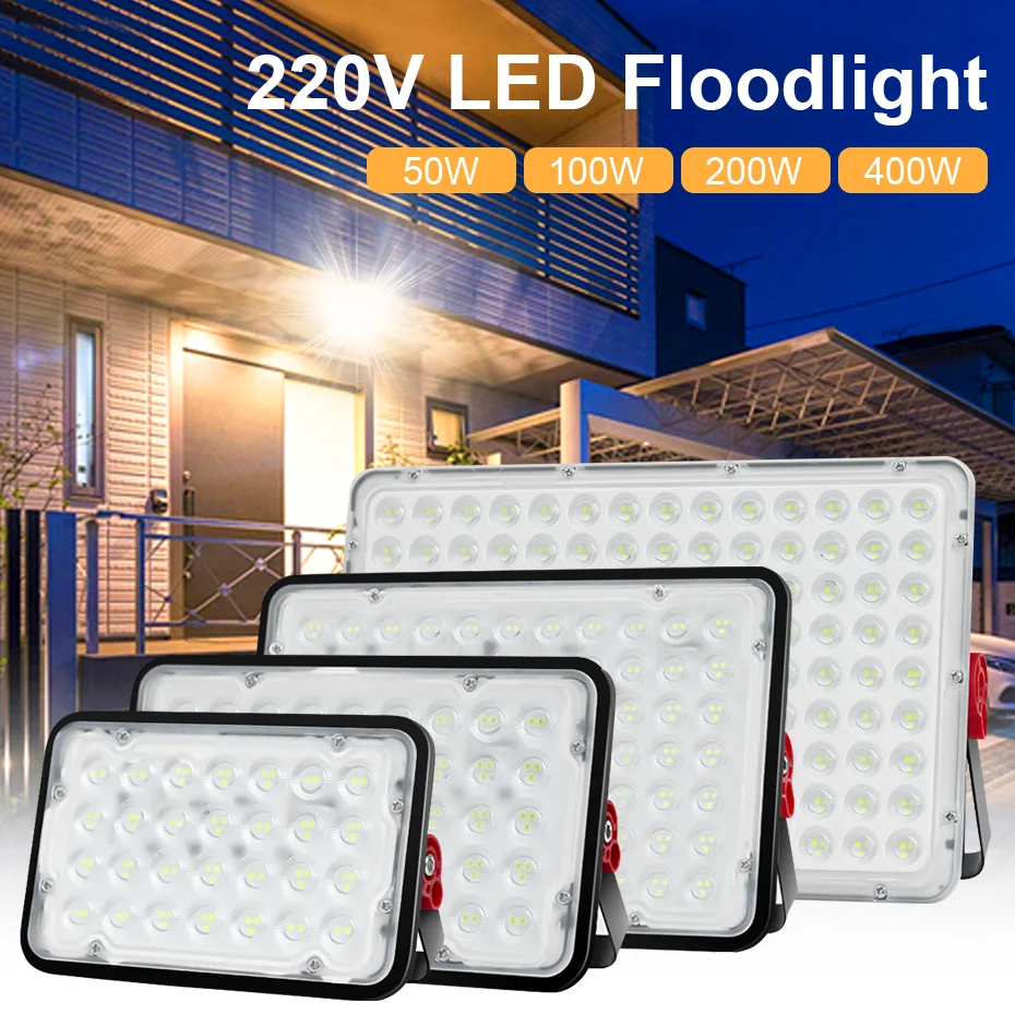 

IP66 Waterproof Led Flood Light 220V Outdoor Floodlight Spotlight 400W 200W 100W 50W LED Street Lamp Landscape Lighting