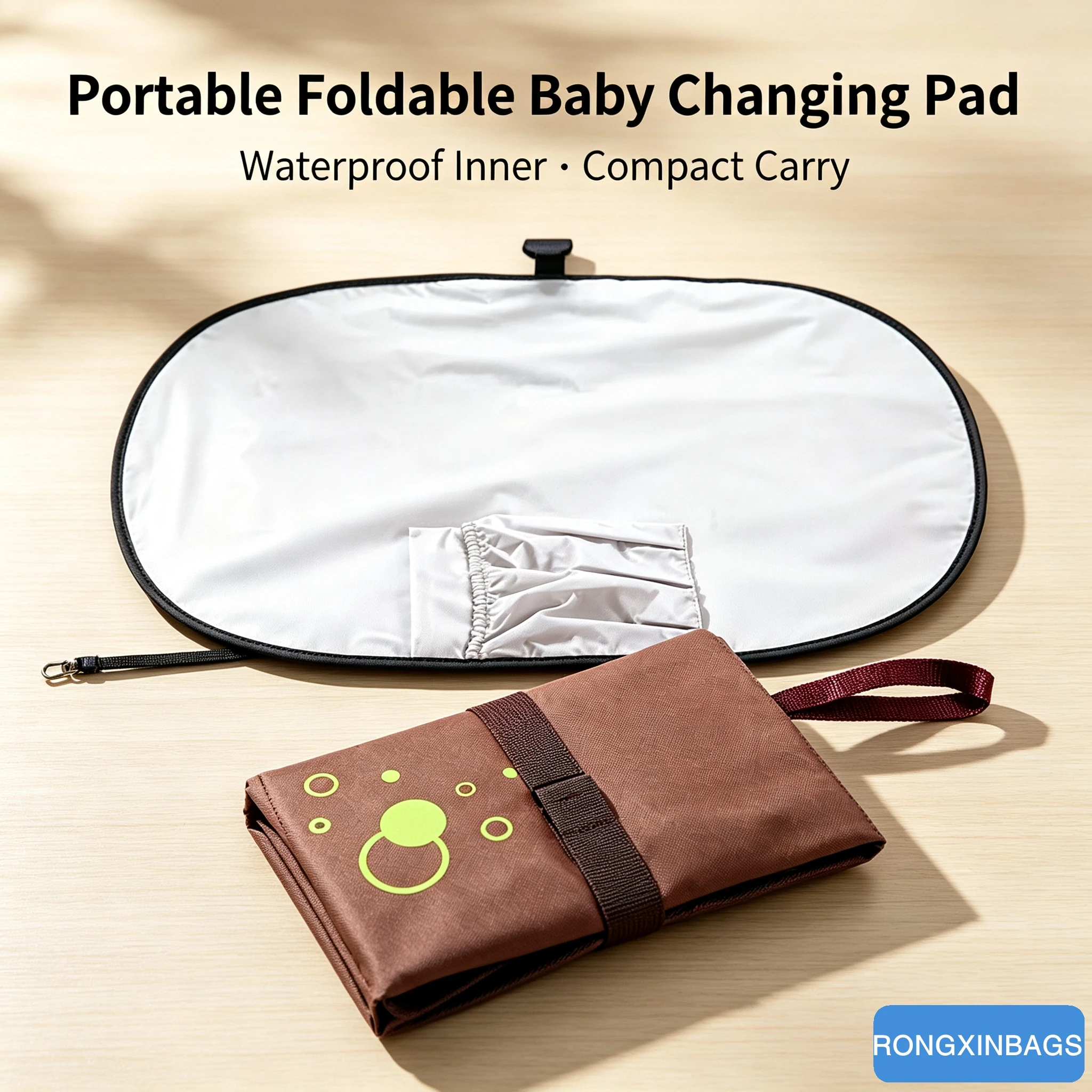 Portable Foldable Baby Changing Mat, Waterproof Oxford Travel Diaper Pad