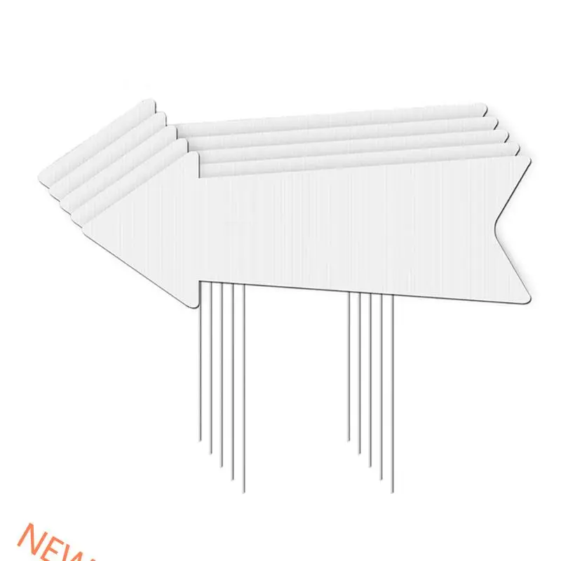

Blank Yard Sign With Ground Stake Weatherproofed Plastic Garden Decoration