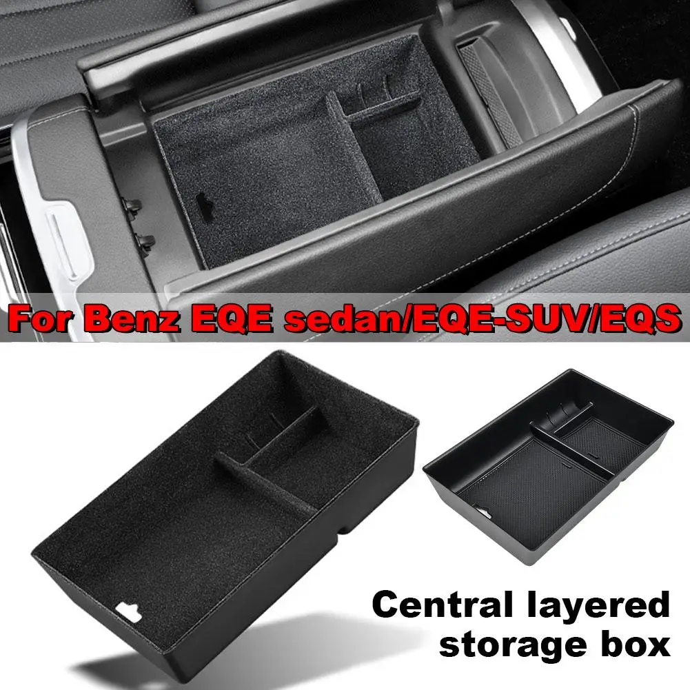 Car Organizer Box For Mercedes AMG EQS EQE 350 450+ 2022 2023 2024 Armrest Storage Center Console Sundries Tray Box V4S1