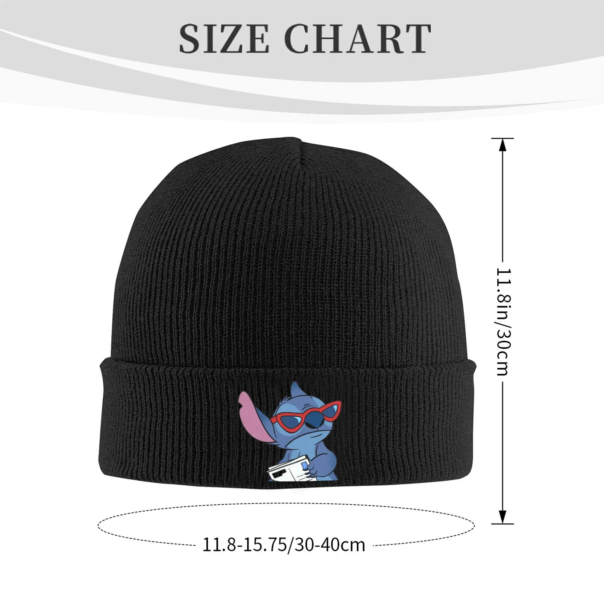 Stitch Newspaper Disney  Knitted Caps Women's Men's Skullies Beanies Winter Hats Acrylic  Casual Caps