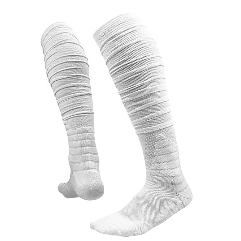 Chaussettes de football rembourrées extra longues pour hommes et femmes, bas athlétiques Scrunch, accessoires de sport de plein air