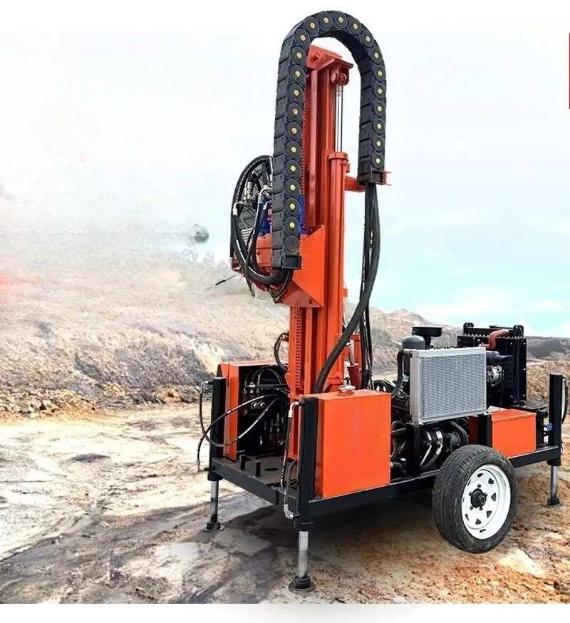

Traction wheel hydraulic water well drilling rig 200m water and gas dual-purpose drilling rig Diesel hydraulic drilling rig