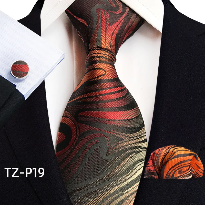 Floral Blau Krawatten Für Männer Hochzeit Party Business Mann Krawatte Taschentuch Brosche Manschettenknöpfe Set Männer Zubehör Gravata – Detail 21