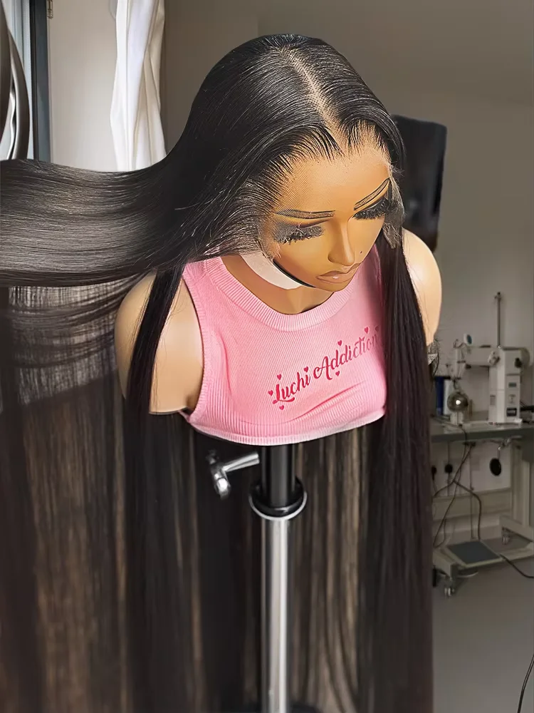 

200% Density 36 38 inch 13x6 HD Lace Front Human Hair Wigs For Women Indian Straight 13x4 Glueless Lace Frontal Wigs Pre Plucked