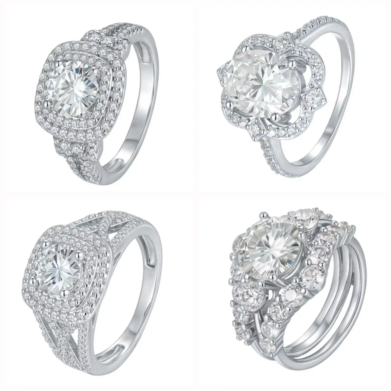 SY Brand Jewelry 925 Sterling Silver Ring D Color VVS Moissanite Diamond Ring for Women Gemstones Band S925 Fine Jewelry